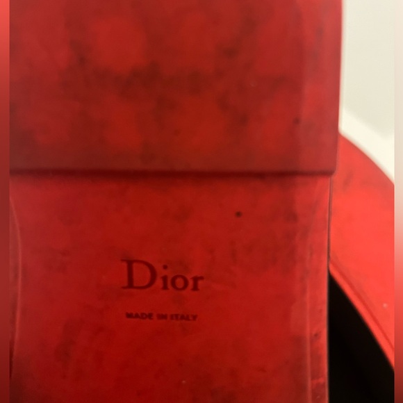 Christian Dior Red Black & White Leather Slides - Picture 3 of 8